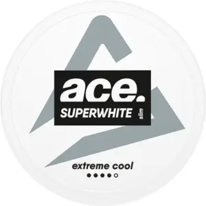 Close-up of Ace Extreme Cool Strong Slim Snus Can - Premium Tobacco-Free Nicotine Pouches with Intense Mint Flavor