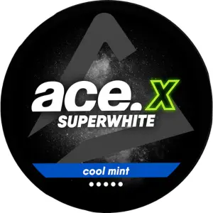 Close-up image of Ace X Cool Mint Extra Strong Slim snus can