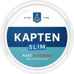 Kapten Mint X-Stark Vit Snus Can - Premium Swedish Snus with Refreshing Mint Flavor and Extra Strong Nicotine Strength