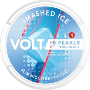 Alt Text: "Volt Pearls Smashed Ice Extra Strong Slim Snus Can - Premium Swedish Snus with Intense Mint Flavor in a Sleek