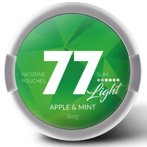 77 Apple & Mint Medium Slim Snus Can - Premium Tobacco-Free Nicotine Pouches with Refreshing Apple and Mint Flavor in a Sleek