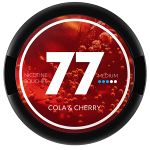 77 Cola & Cherry Medium Slim Snus Can - Premium Tobacco-Free Nicotine Pouches with Refreshing Cola and Sweet Cherry Flavor in a Sleek