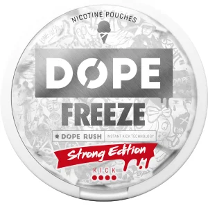 DOPE Freeze Strong Snus Can - Premium Nicotine Pouches with Intense Mint Flavor