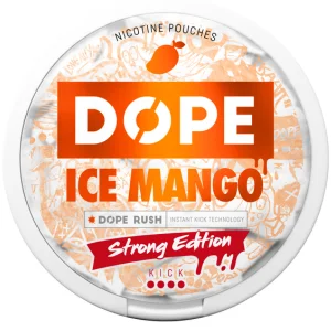 DOPE Ice Mango Snus Can - Premium Nicotine Pouches with Refreshing Mango Flavor and Cool Menthol Kick