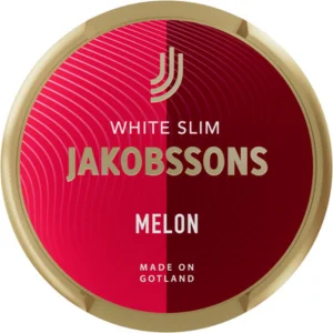 Jakobssons White Slim Melon Snus can