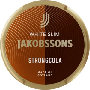 akobssons White Slim Strong Cola Snus can