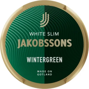 Jakobssons Wintergreen white Slim Snus can