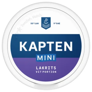 Kapten Lakrits Vit Mini Snus Can - Premium Swedish Snus with Licorice Flavor in a Compact