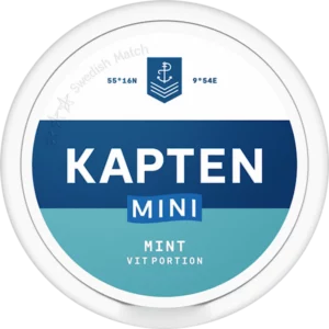 Kapten Mint Mini Vit Snus Can - Premium Swedish Snus with Refreshing Mint Flavor in a Compact