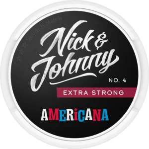 Nick and Johnny Americana Snus Can - Premium Swedish Snus with Bold Flavors and High Nicotine Content