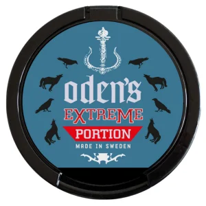 Experience the potent 22 mg/g nicotine strength and refreshing spearmint flavor of Odens Extreme Cold White Portion. Buy here at SnusnPouches.com!