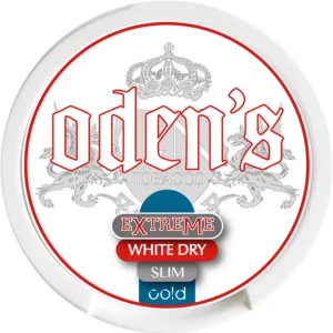 Experience a powerful 22 mg/g nicotine hit with Odens Extreme Cold Slim White Dry. Refreshing spearmint flavor. Buy here at SnusnPouches.com!