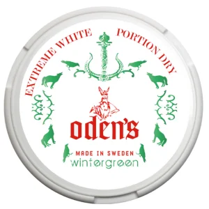 Experience the potent 22 mg/g nicotine hit and refreshing wintergreen flavor of Odens Extreme Wintergreen White Dry. Buy here at SnusnPouches.com!