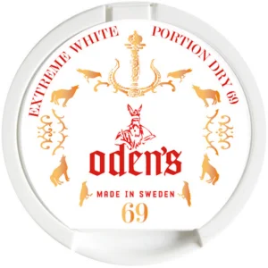 Experience the robust flavor of Odens Extreme No69 White Dry Snus with 16 mg per pouch. Enjoy a cleaner