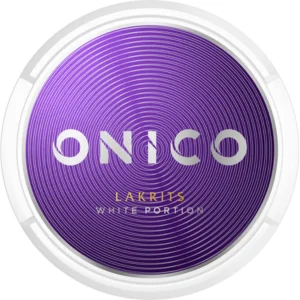 Onico Lakrits White Portion Snus Can - Premium Tobacco-Free Nicotine Pouches with Rich Licorice Flavor