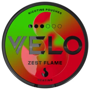 Velo Zest Flame Heating Snus Can - Premium Tobacco-Free Nicotine Pouches with a Spicy Citrus Flavor