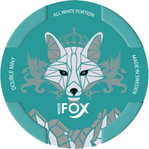 White Fox Double Mint Snus Can - Premium Nicotine Pouches with Refreshing Mint Flavor