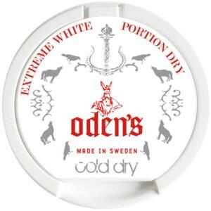 Experience a powerful 22 mg/g nicotine hit with Odens Cold Extreme White Dry Portion - Spearmint. Refreshing and discreet. Buy here at SnusnPouches.com.