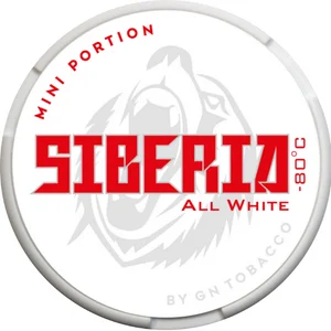 Close-up of Siberia All White Mini snus can