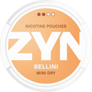 ZYN Mini Dry Bellini 3 mg Snus Can - Premium Nicotine Pouches with a Refreshing Peach and Prosecco Flavor